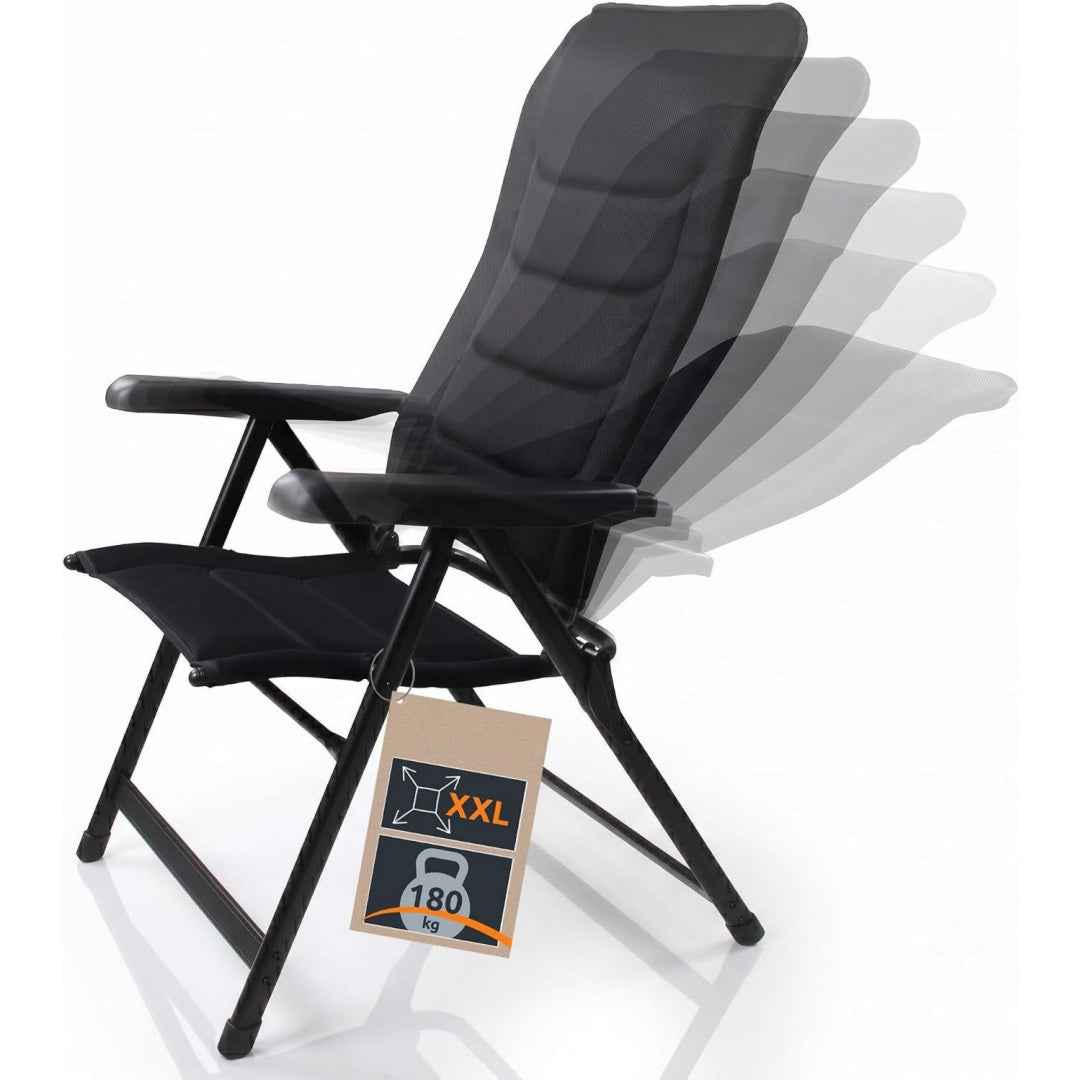 your gear sovana 3d gartenstuhl klappbar xxl hochlehner campingstuhl extra breit 180 kg belastbar 3d mesh bezug quick dry polsterung 6-fach verstellbar ergonomisch wetterbestaendig