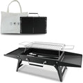 charmline tragbarer holzkohlegrill klappbarer campinggrill 35 x 23 cm fuer 13 personen mini grill grill fuer balkon garten camping picknick und strand schwarz