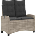 gartenbank verstellbar mit kissen hellgrau poly rattan