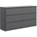 meble masztalerz kommode 120 6 schublade anthrazit kommodenschrank 120x78 5x39 cm moderne schubladenschrank sideboard fuer wohnzimmer flur schlafzimmer