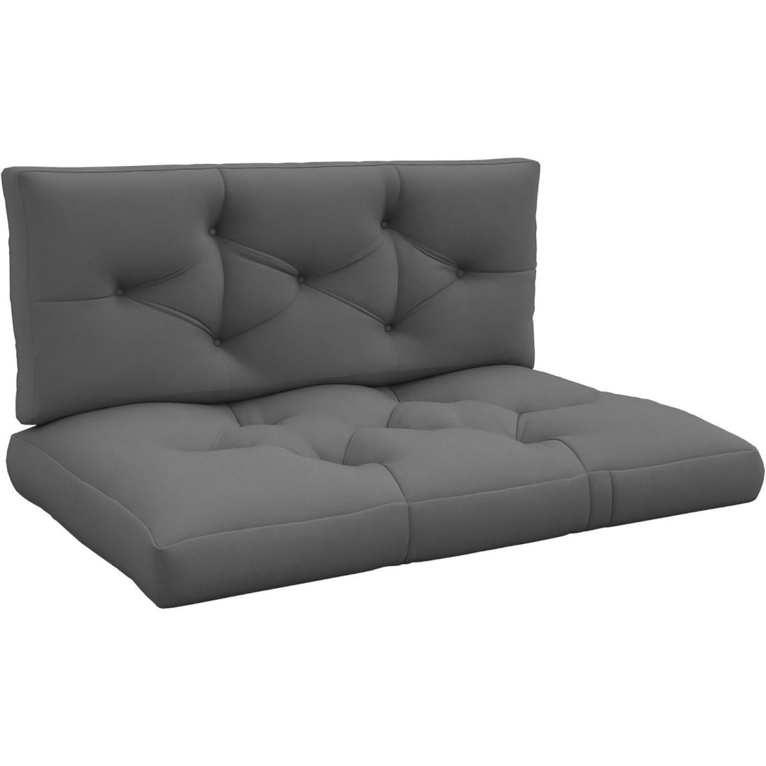 outsunny 2 sitzer palettenkissen 120x80x12 cm bankauflage dunkelgrau mit ultraviolett-schutz wasserabweisend sitzkissen polsterauflage fuer palettensofa balkon gartenbankauflage