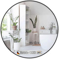 floordirekt runder spiegel schwarz spiegel rund wandspiegel mit rahmen aus aluminiumlegierung fuer badezimmer waschtisch wohnzimmer schlafzimmer eingang wanddekoration bella 70 rund