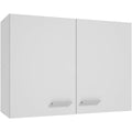 deftrans haenge-kuechenschrank weiss single 80 x 60 x 30 cm aufsatzschrank fuer kuechenstauraum mit zwei tueren kuechenschrank medizinschrank- badmoebel