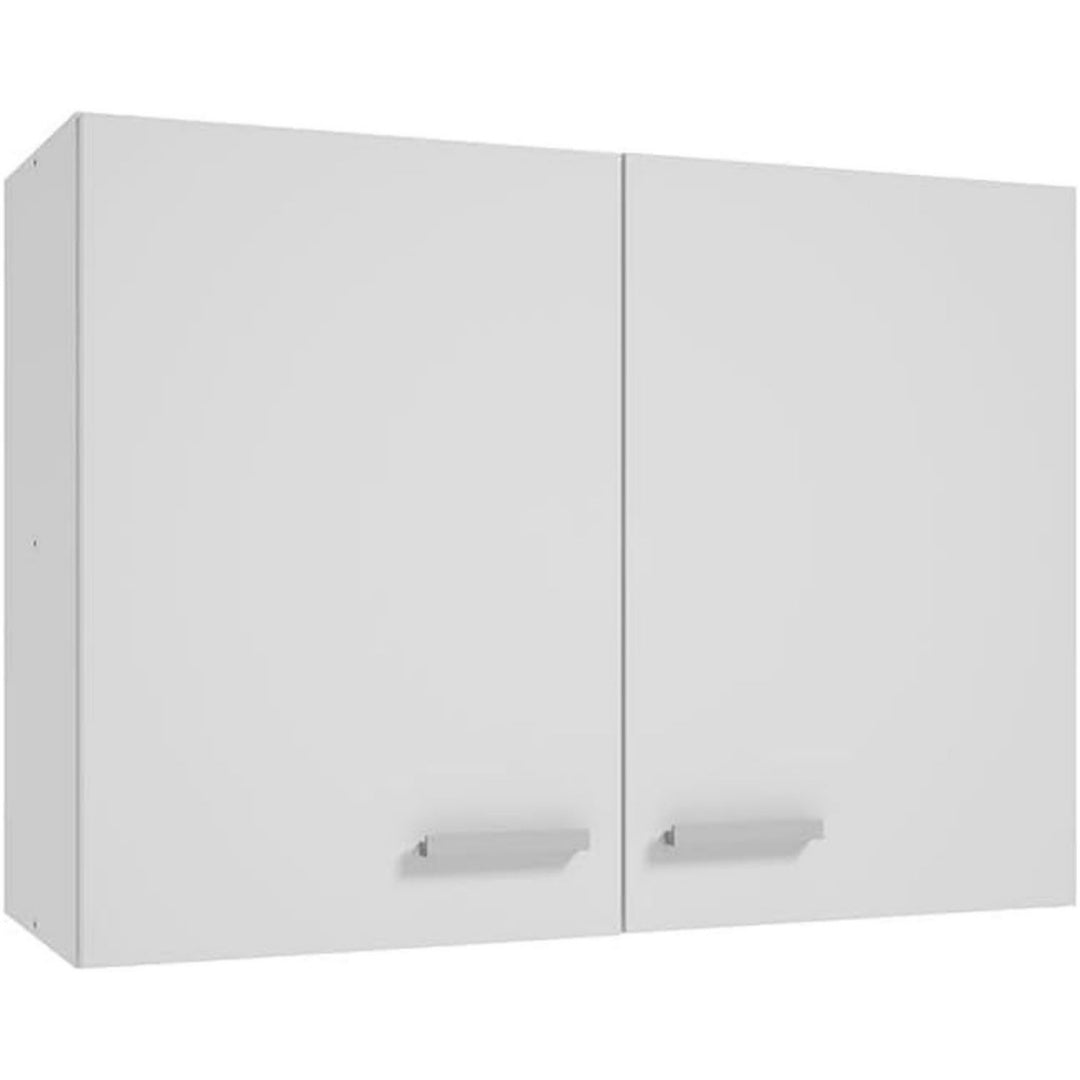 deftrans haenge-kuechenschrank weiss single 80 x 60 x 30 cm aufsatzschrank fuer kuechenstauraum mit zwei tueren kuechenschrank medizinschrank- badmoebel