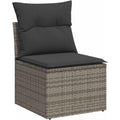 gartensessel ohne armlehnen mit kissen grau poly rattan