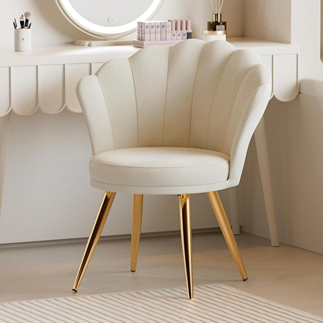 esszimmerstuehle samt polsterstuehle weiss muschelsessel mit armlehnenschminktisch stuhlpolstersessel elegantkzentstuhl mit gold metallbeinen accent chair