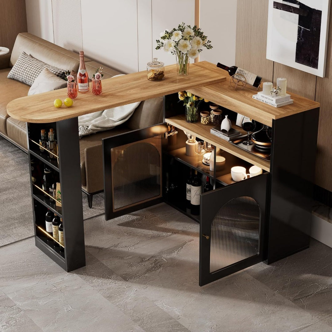 moderner ausziehbarer bartischausziehbarer esstisch mit stauraum stehtisch bistrotisch drehbar fuer esszimmermit 1m langem lichtemittierende diode schwarz
