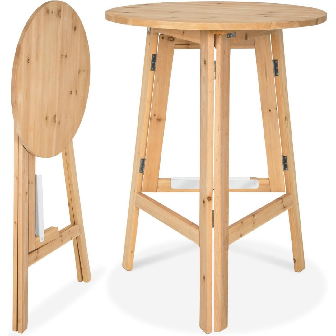 klapptisch holz stehtisch klappbar tisch rund klappbarer bistrotisch holztisch beistelltisch klappbar klapptisch runder tisch als bartisch fuer stehempfang - hoehe ca 110 cm 79 cm